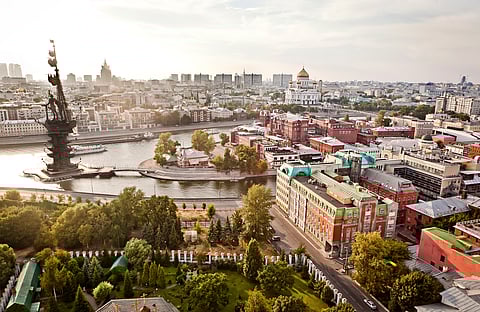 An aerial view of Moscow