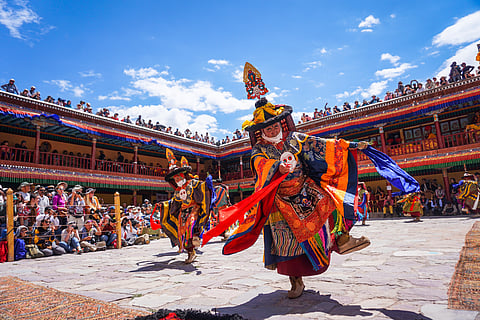 A traditional dance during the Hemis Festival