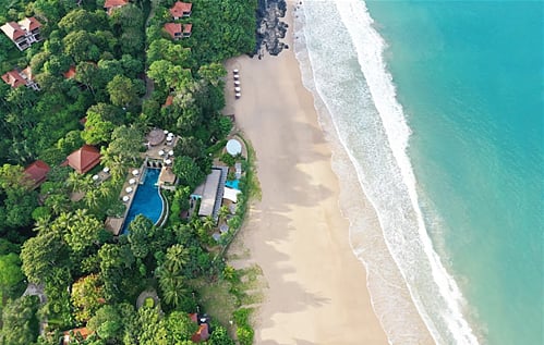 The award-winning property overlooks the stunning Kantiang Bay