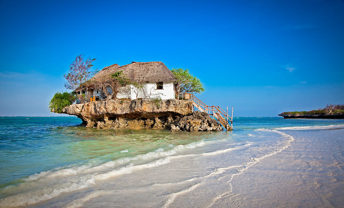 Rock Restaurant over the sea in Zanzibar, Tanzania