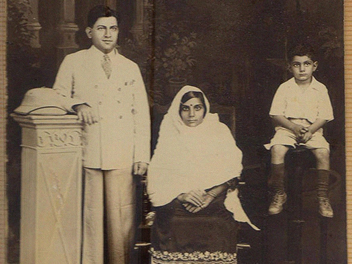 Courtesy: Indian Memory Project : Contributed by Rakesh Anand Bakshi, Mumbai. My father, Anand Prakash Bakshi, as a child with his parents. Rawalpindi (now Pakistan). Circa 1930