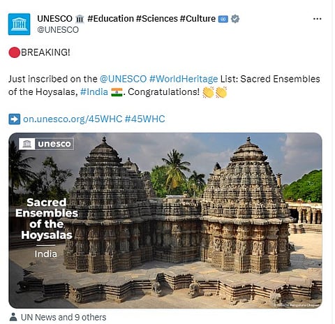 UNESCO's announcement on X