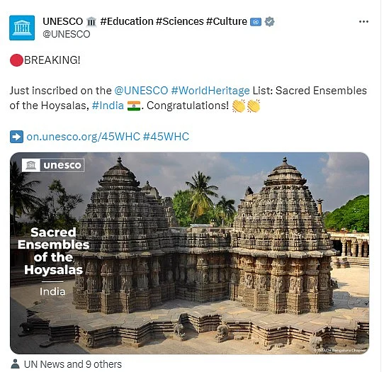 UNESCOs announcement on X