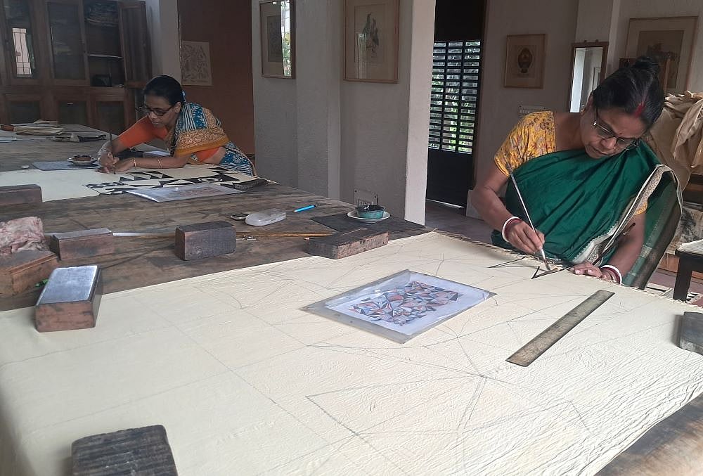 Women working in the studio