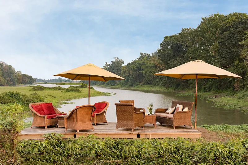 The Lodge was built with natural materials like bamboo and wood