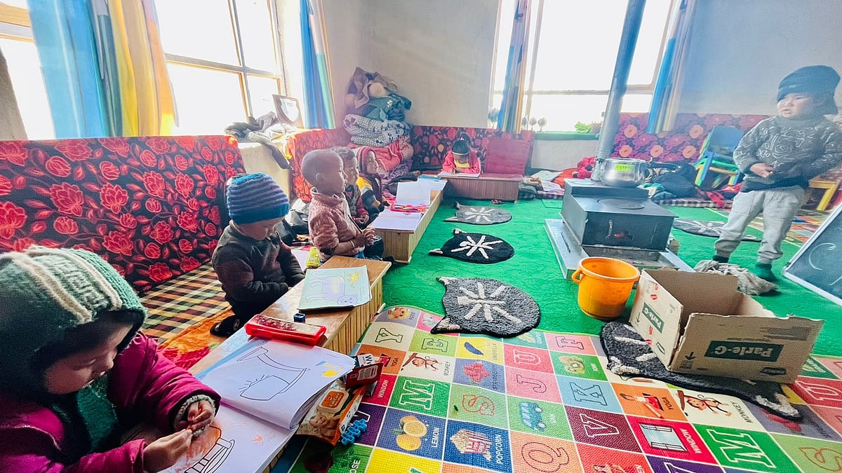 Students participating in a classroom activity