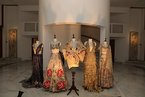 Rahul Mishra is known for his fusion of Indian weaves and 3D hand embroidery