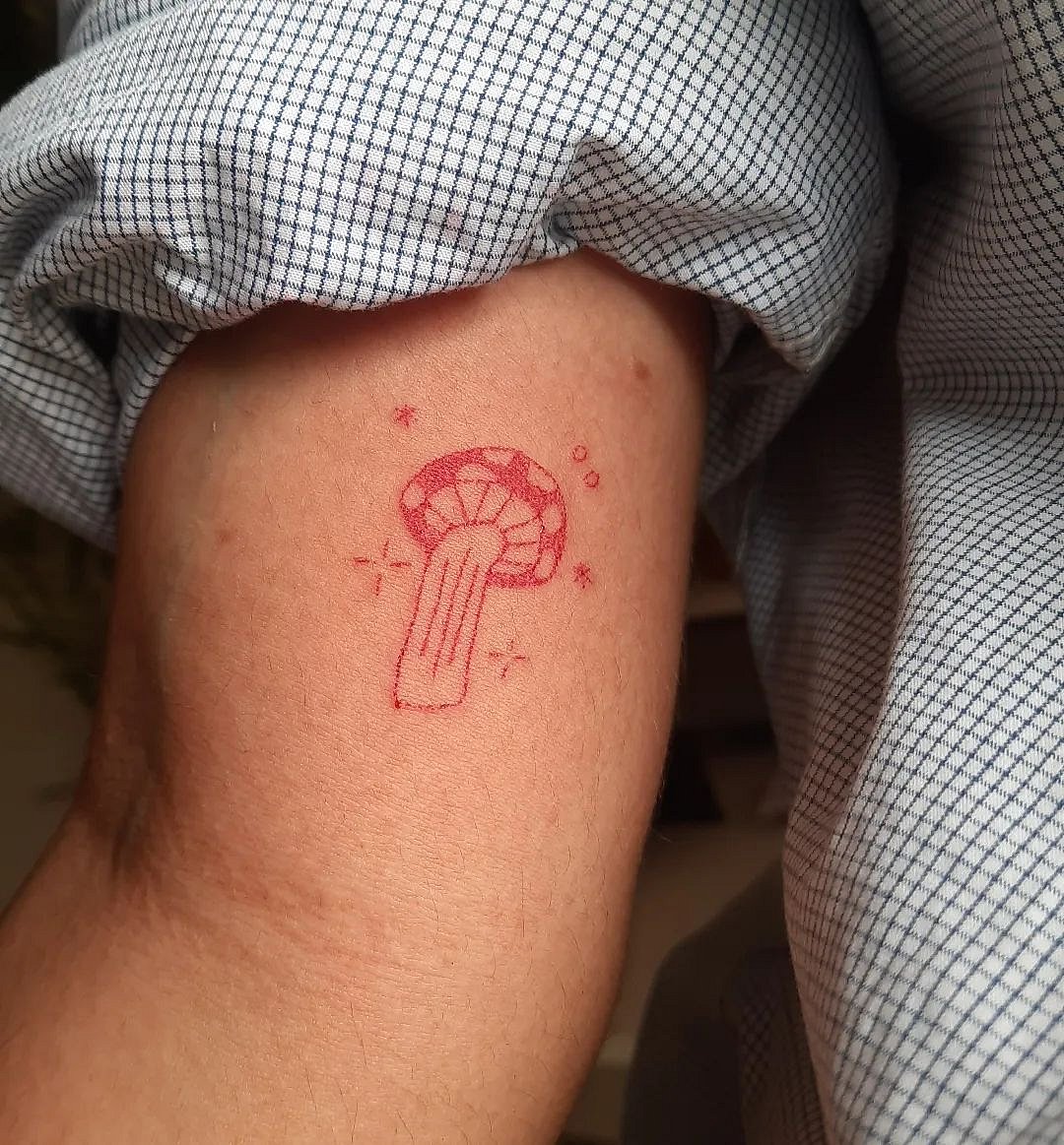 Handpoked mushroom by Amiya