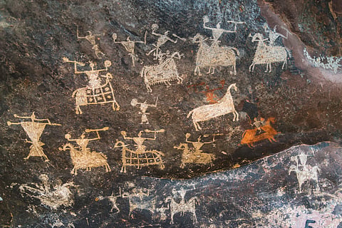 Satukunda Rock Paintings near Bhopal are around 5,000 years old