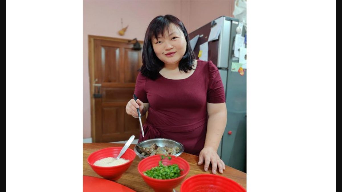 Katherine Chung at her home kitchen in Kolkata