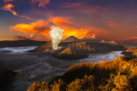Sunrise at volcano Bromo, Java island, Indonesia