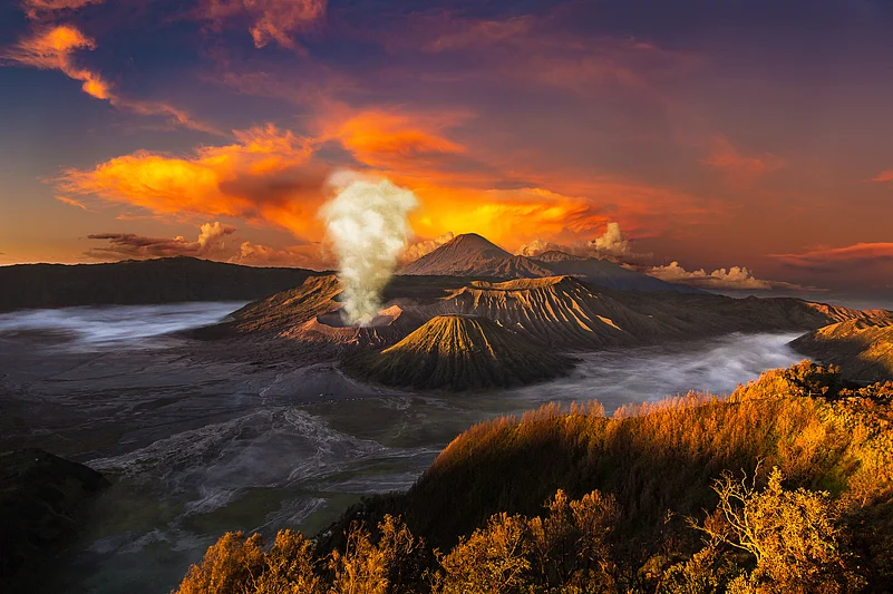 Sunrise at volcano Bromo, Java island, Indonesia