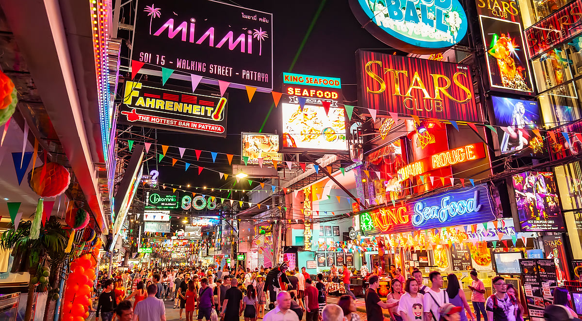 Walking Street photo with many go-go bars and night clubs
