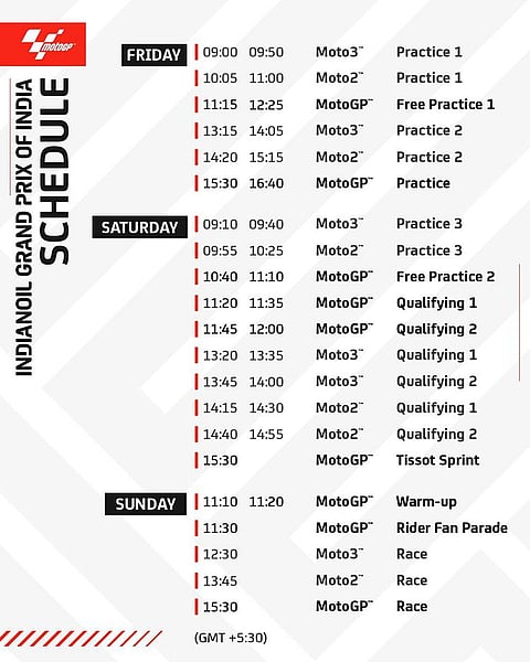 The MotoGP schedule
