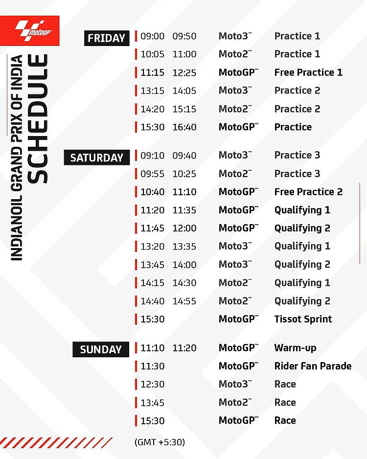 The MotoGP schedule