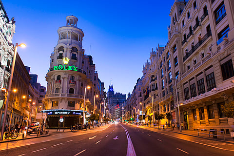Gran Via Gran Vía is one of Madrid's most famous and popular streets. It's known for its shopping, grand hotels, and art theatres.