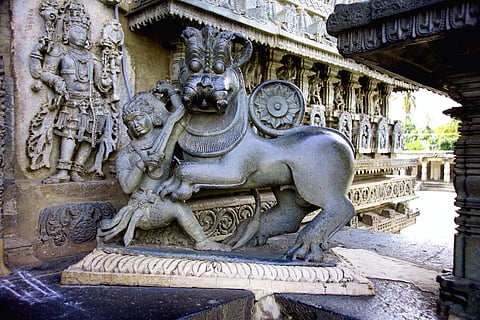 A sculpture in the temple