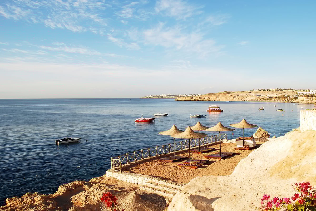The Red Sea coast in Egypt