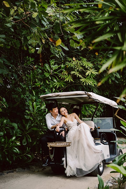 A tropical paradise surrounded by a blue ocean, the resort is located in the remote Anambas Archipelago