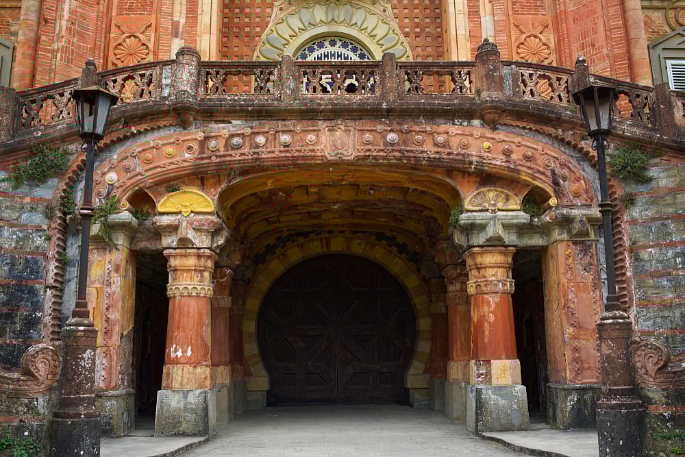 The main entrance of Sammezzano castle in Tuscany