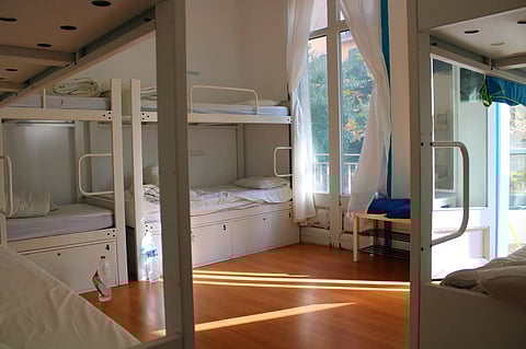 The shared dorm at Mediterranean Youth Hostel