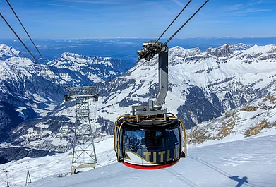 Judith Linine/Shutterstock.com : A gondola on Mt. Titlis, Switzerland