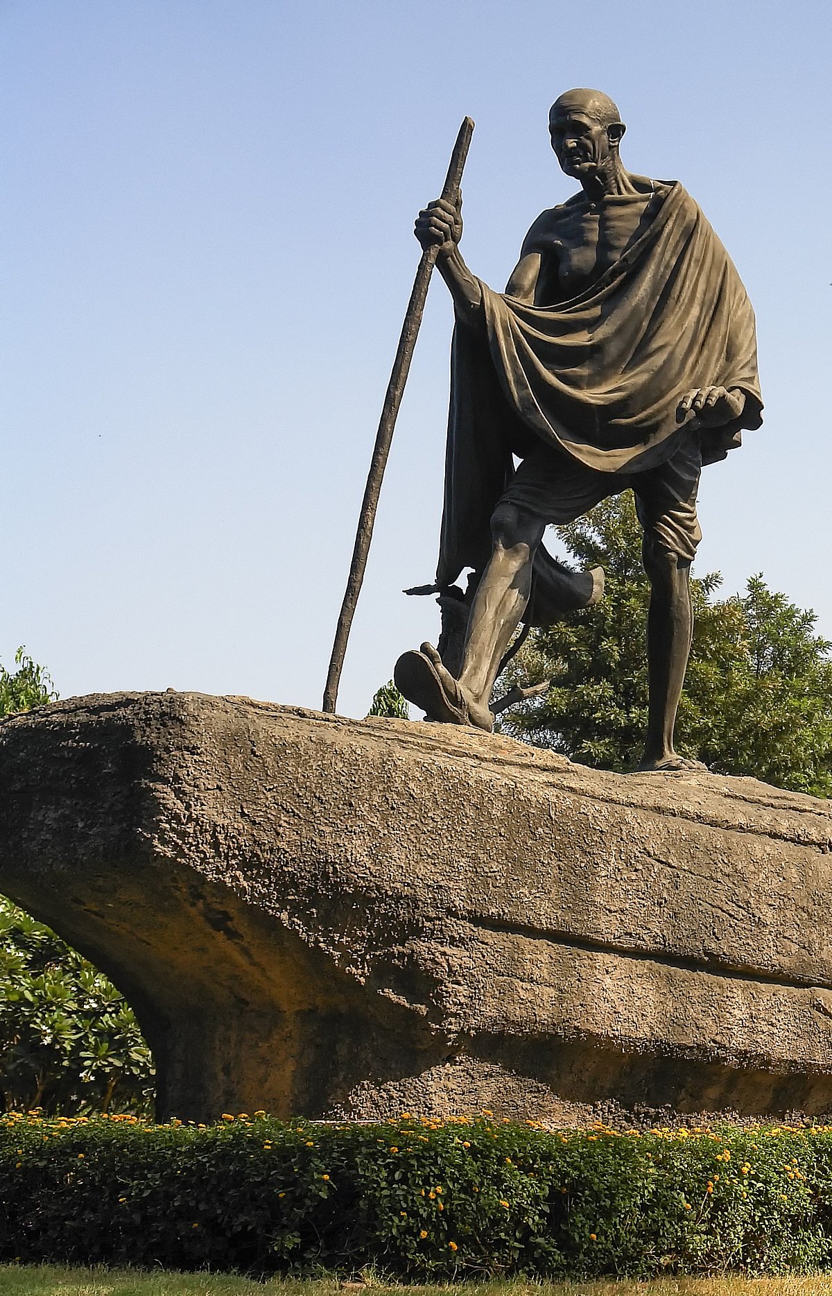 Shutterstock.com : Gandhis statue at Raisina Hills, New  Delhi