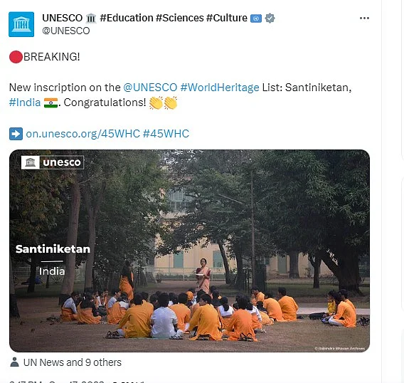 UNESCOs tweet on social media platform X