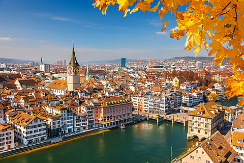 The city of Zurich in Switzerland