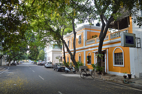The French Quarter, also known as White Town, at Puducherry 
