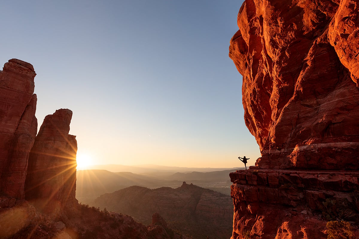 A sunrise at Cathedral Rock in Sedona 