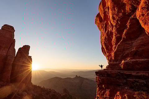 A sunrise at Cathedral Rock in Sedona