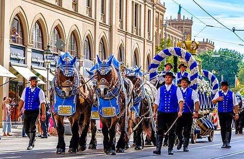 Horse-drawn carriage at the opening of the Oktoberfest 2023