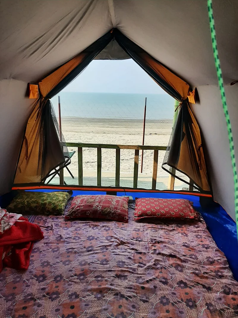 Stay options are limited to tented camps and mud houses on the island