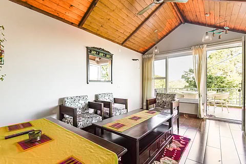 The cosy interiors have homely vibes