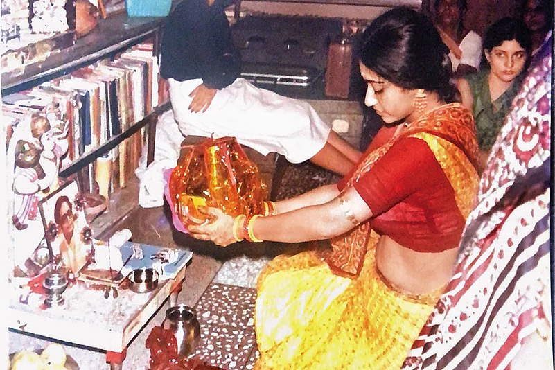 Anamika performing Chhath Puja