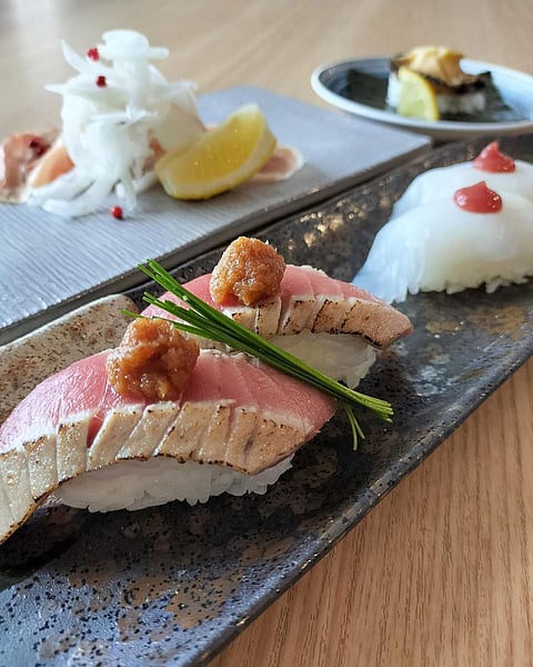 Sushi in a restaurant