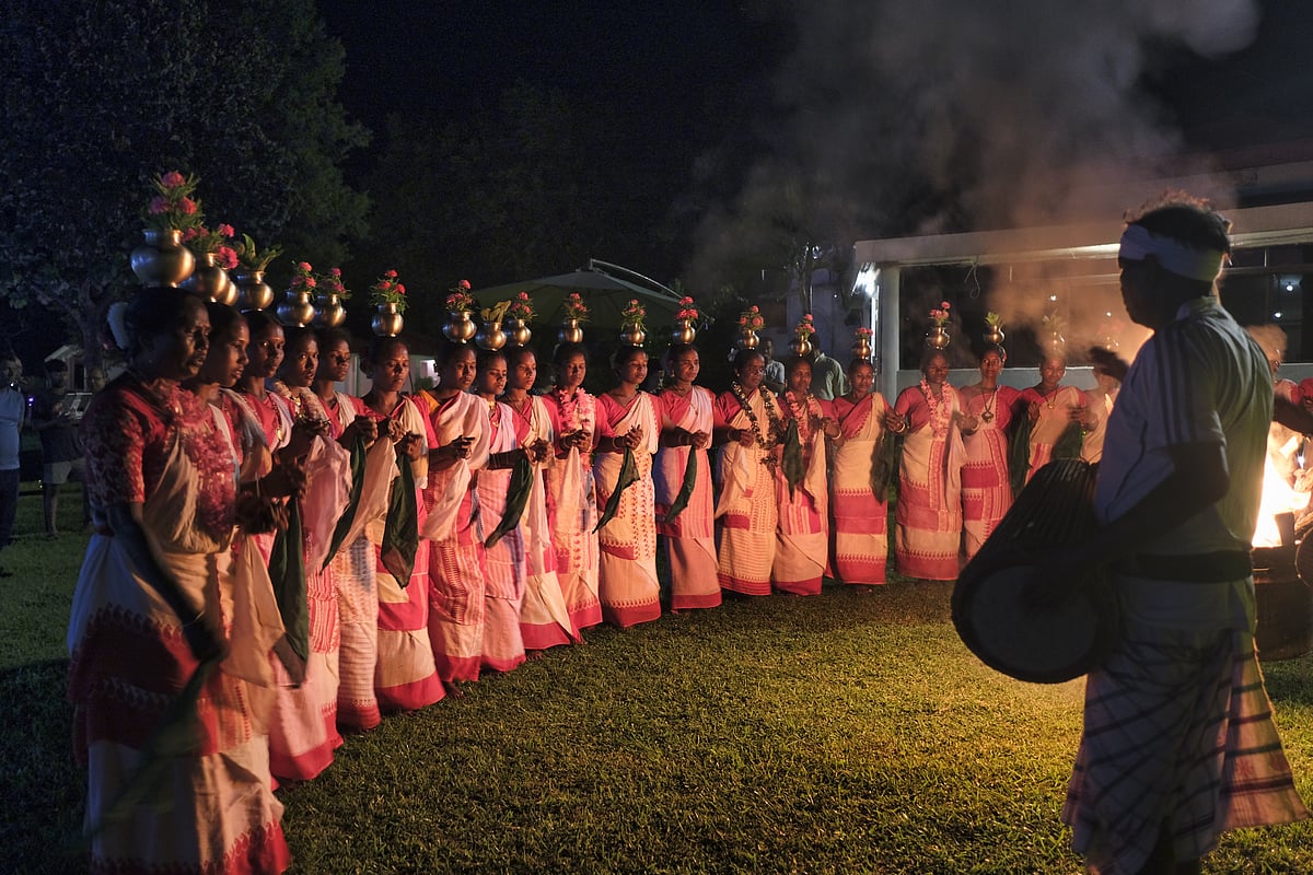 Dancers performing a traditional act at the resort