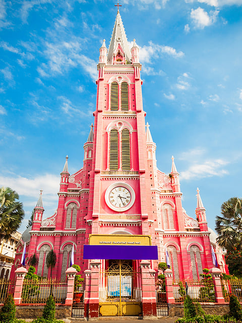 The Pink Church in Ho Chi Minh, Vietnam