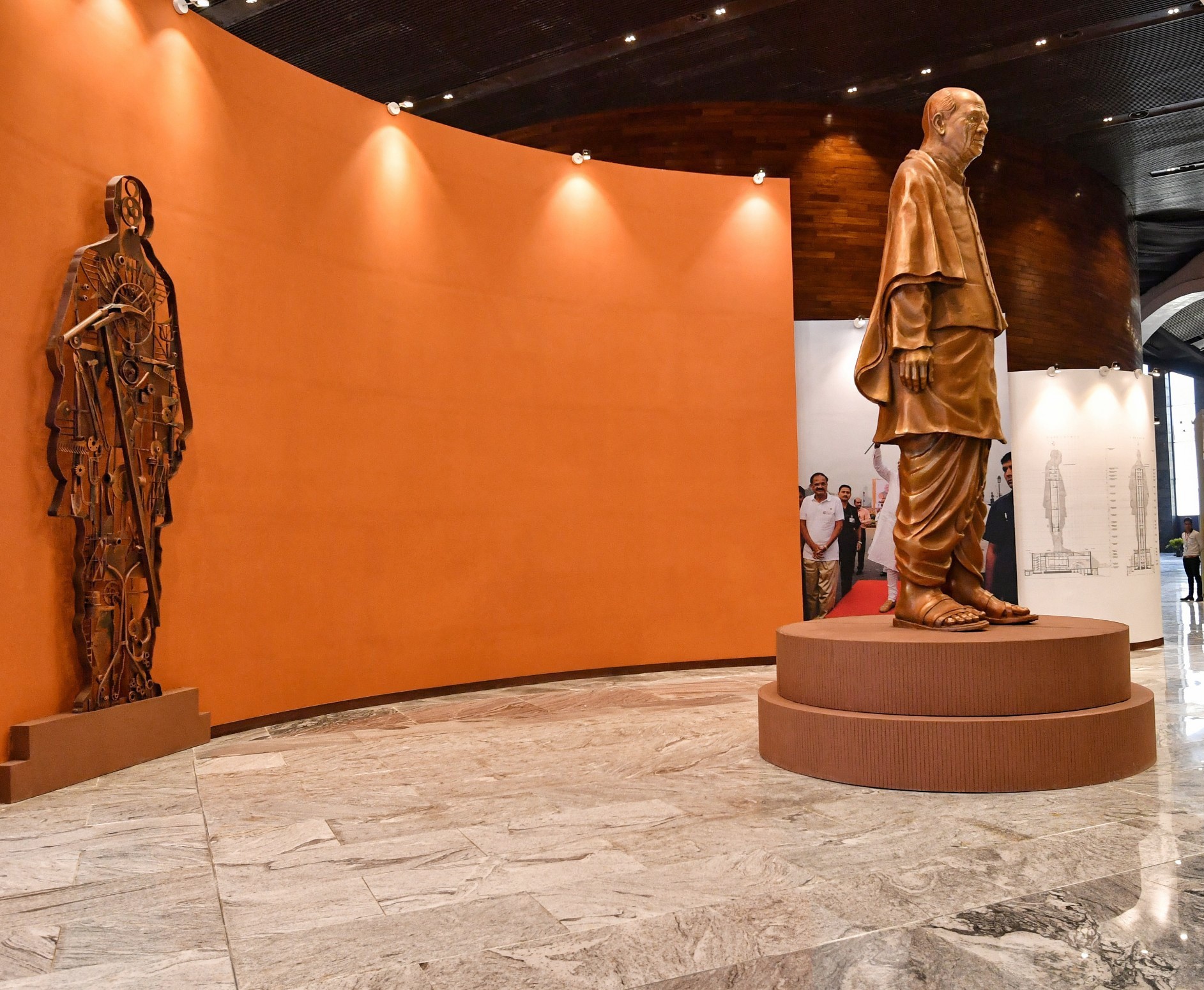 Inside the museum at the Statue of Unity