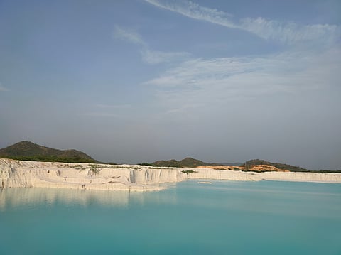 This moon-like terrain is a byproduct of the marble industry in Kishangarh