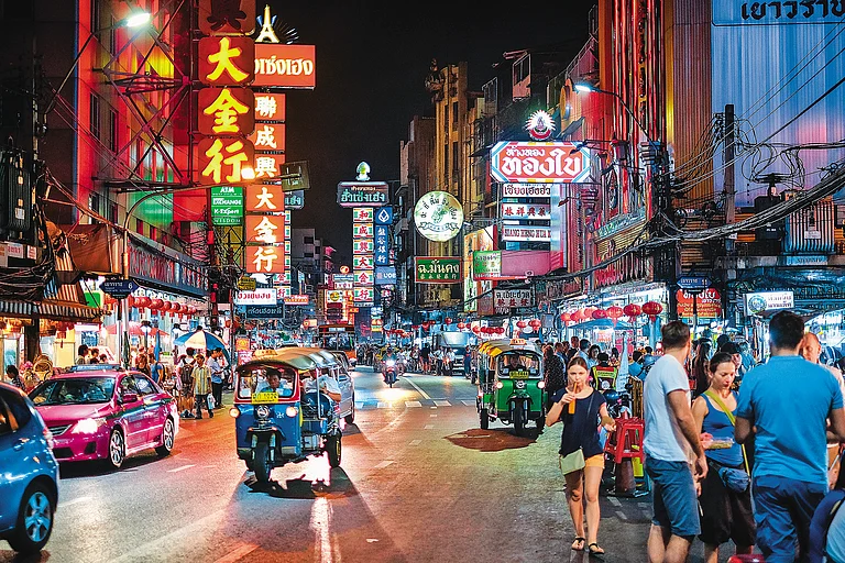 Bangkok's bustling night market - shutterstock
