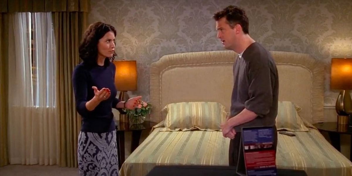 A shot from Chandler and Monica in Jersey