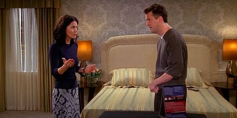 A shot from Chandler and Monica in Jersey