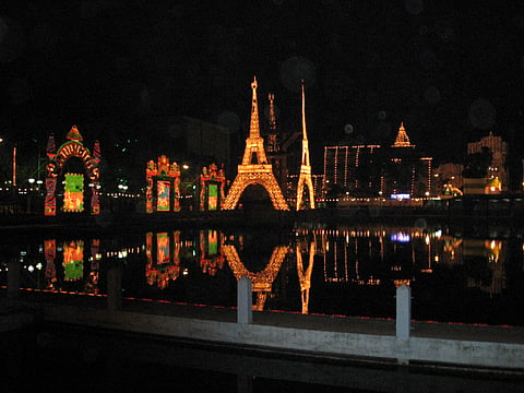 Durga Puja lighting at College Square in Kolkata