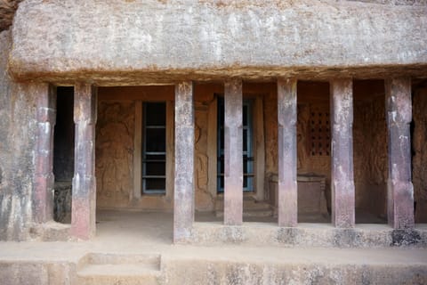 Carved walls at Bhaja Caves