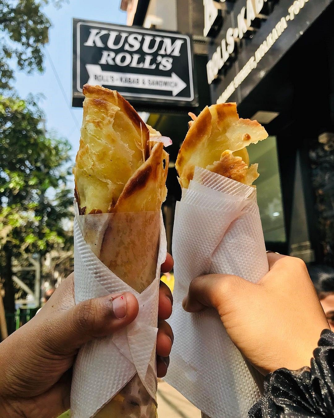 Kolkata kathi rolls are flaky and famous