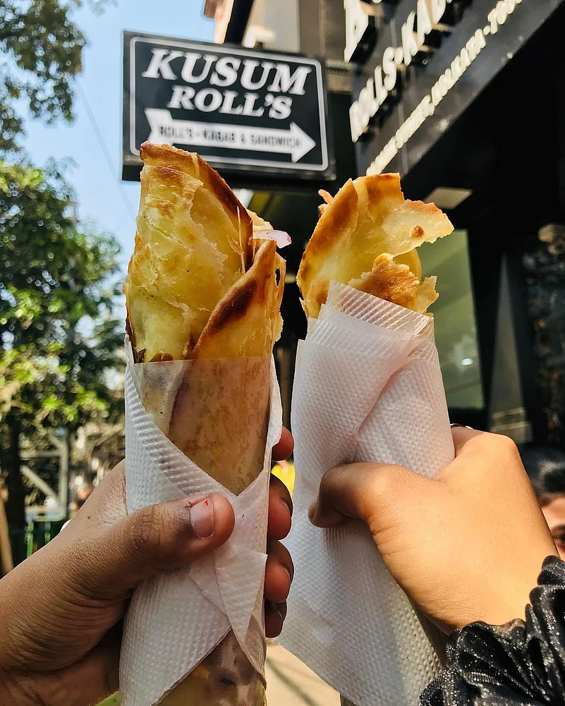 Kolkata kathi rolls are flaky and famous