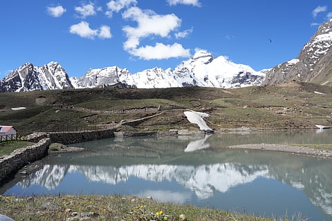 The peak reflected in Parvati Sarovar