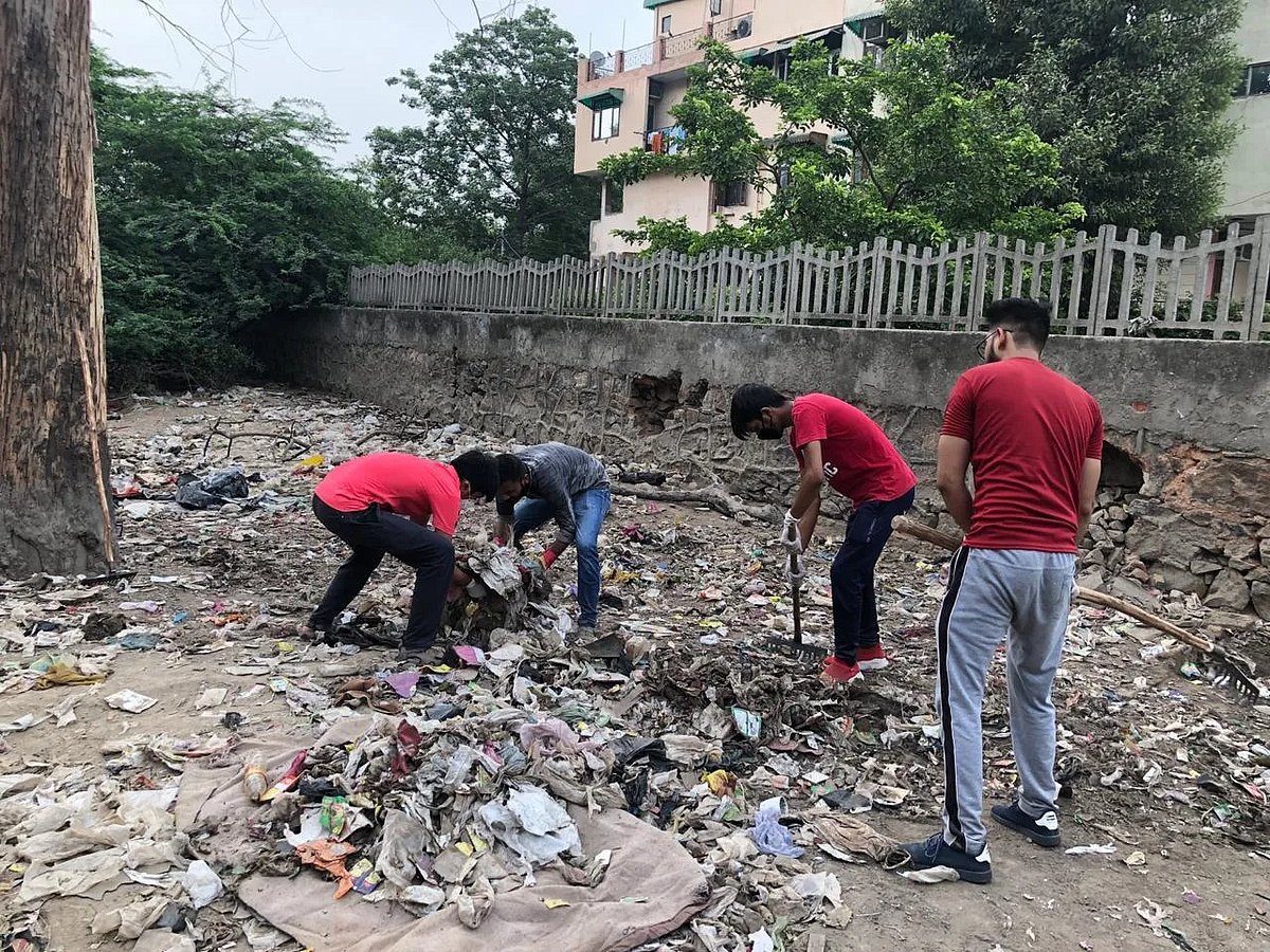 NGO volunteers collecting waste